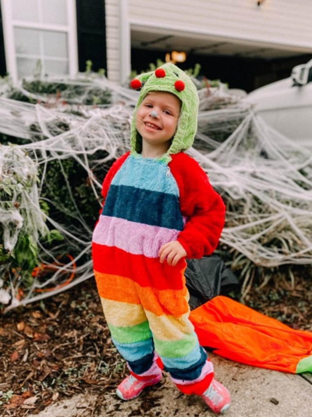 Cute Kids Rainbow Caterpillar Halloween Costume Dress Up Size 4-5T